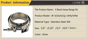 Planet Gates 3"/3.25"/3.5"/4.0" SUS 304 Steel Stainless Exhaust V Band Clamp Flange Kit Quick Release Clamp Male Female Flange Or Normal Type