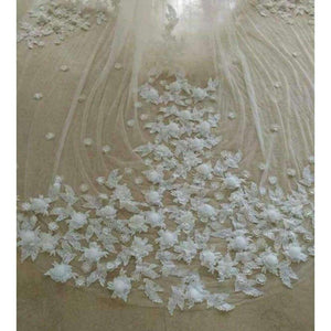 Planet Gates 3*3 Meter White/Ivory Cathedral Wedding Veils Long Appliqued Flower Bridal Veil with Comb Wedding Accessories Mantilla E25