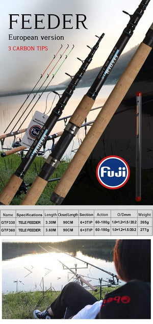 Planet Gates 3.3m Feeder fishing rod telescopic spinning casting Travel Rod 3.3 3.6m vara de pesca Carp Feeder 60-180g pole