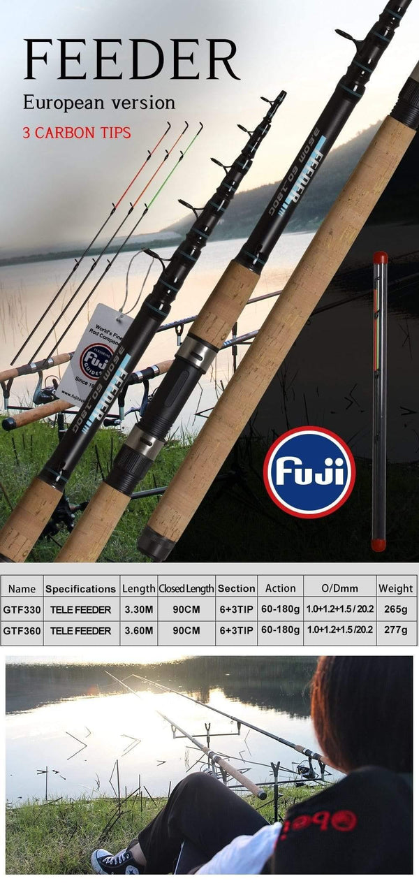 Planet Gates 3.3m Feeder fishing rod telescopic spinning casting Travel Rod 3.3 3.6m vara de pesca Carp Feeder 60-180g pole