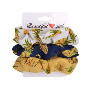 3Pcs/set Women Vintage Hair Scrunchies Velvet Scrunchie Set Elastic Hair Bands Girls Headband Ponytail Hair Rope Hair Accessorie