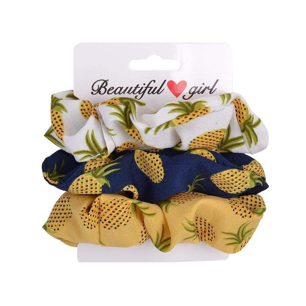 3Pcs/set Women Vintage Hair Scrunchies Velvet Scrunchie Set Elastic Hair Bands Girls Headband Ponytail Hair Rope Hair Accessorie