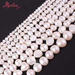 Planet Gates 3-4,5-7,6-8,8-9,9-11mm Irregular White Freshwater Pearl Natural Stone Beads For DIY Necklace Jewelry Making 14.5" Free Shipping