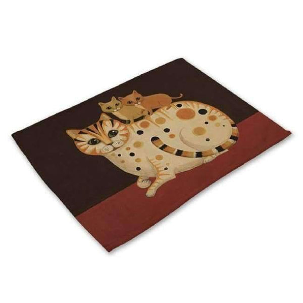 Planet Gates 3 / 42X32CM Designs Cartoon Cat Table Mats For Dining Table Mermaid King Bowl Tableware Pad Coaster Kitchen Accessories Retro
