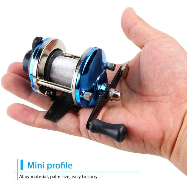 Planet Gates 3.5:1 Gear Ratio 3 Color Mini Trolling Reel Casting Ice Fishing Reel Baitcasting Reels Coil Come with 50M Nylon Line