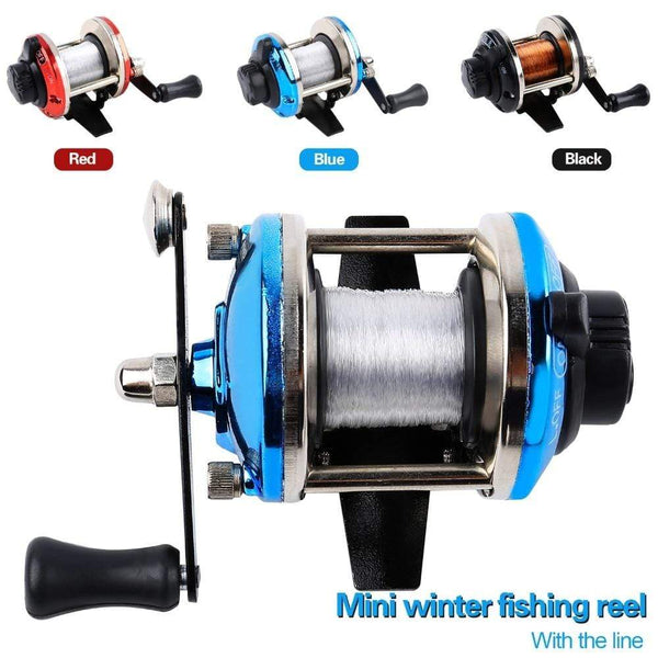Planet Gates 3.5:1 Gear Ratio 3 Color Mini Trolling Reel Casting Ice Fishing Reel Baitcasting Reels Coil Come with 50M Nylon Line