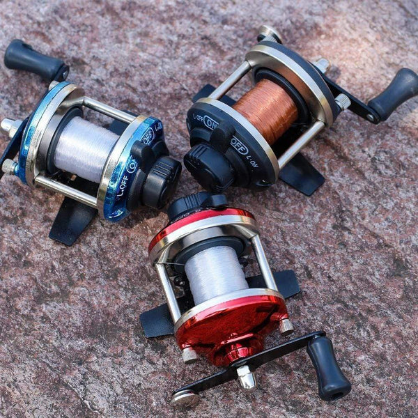 Planet Gates 3.5:1 Gear Ratio 3 Color Mini Trolling Reel Casting Ice Fishing Reel Baitcasting Reels Coil Come with 50M Nylon Line