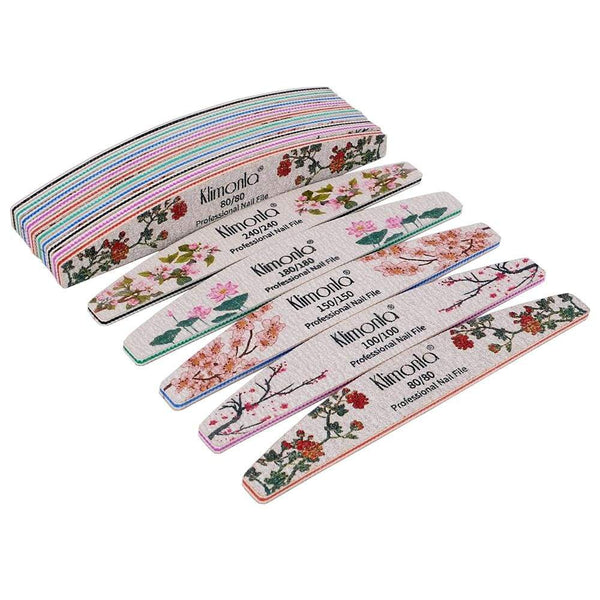 Planet Gates 3/5/10pcs lot New Nail File Flower Printed Nail buffer Colorful Lime a ongle 80/100/150/180/240 Professional Manicure Tools