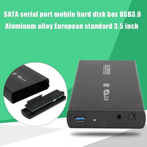 3.5 inch Hard Disk Case SATA to USB3.0 Aluminum Alloy HDD Box External Hard Drive Enclosure with USB Cable for Computer Laptop