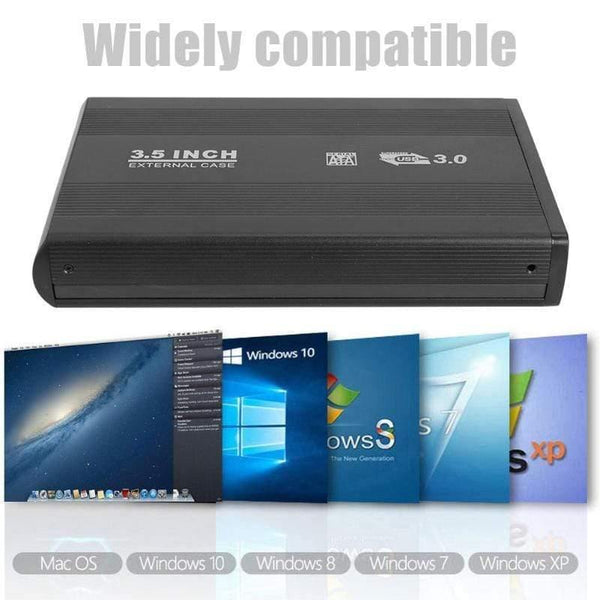 3.5 inch Hard Disk Case SATA to USB3.0 Aluminum Alloy HDD Box External Hard Drive Enclosure with USB Cable for Computer Laptop