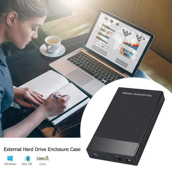 3.5 inch HDD Enclosure USB 3.0 to SATA III 6Gbps External Hard Drive Box SSD HDD Case Support 3.5/2.5" SATA Hard Disk Case