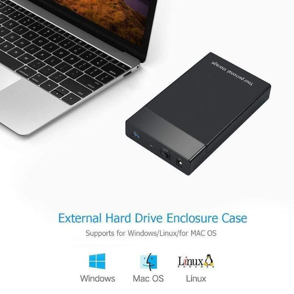 3.5 inch HDD Enclosure USB 3.0 to SATA III 6Gbps External Hard Drive Box SSD HDD Case Support 3.5/2.5" SATA Hard Disk Case