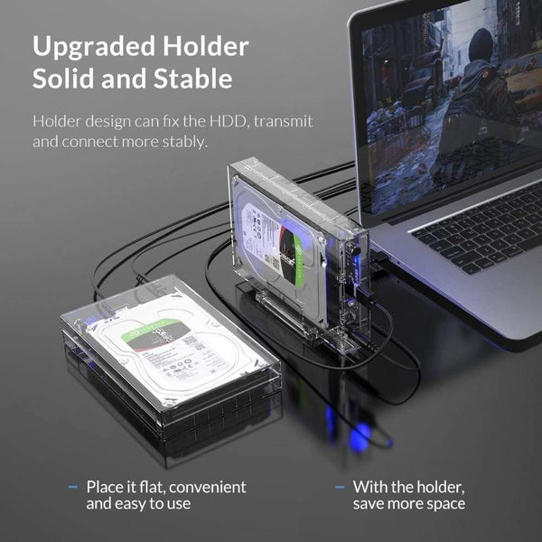 Planet Gates 3.5 inch SATA to USB 3.0 HDD Case with Holder Support 12TB Max Transparent Hard Drive Enclosure