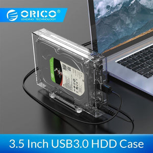 Planet Gates 3.5 inch SATA to USB 3.0 HDD Case with Holder Support 12TB Max Transparent Hard Drive Enclosure