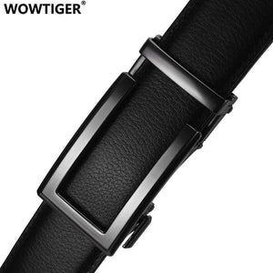 3.5cm Cow Genuine Leather Mens Belt Cowhide Strap For Male Ratchet Automatic Buckle Belts For Men  Brand Designer Belts