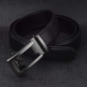 3.5cm Cow Genuine Leather Mens Belt Cowhide Strap For Male Ratchet Automatic Buckle Belts For Men  Brand Designer Belts