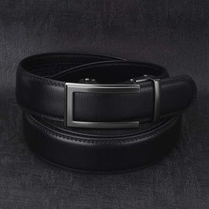 3.5cm Cow Genuine Leather Mens Belt Cowhide Strap For Male Ratchet Automatic Buckle Belts For Men  Brand Designer Belts