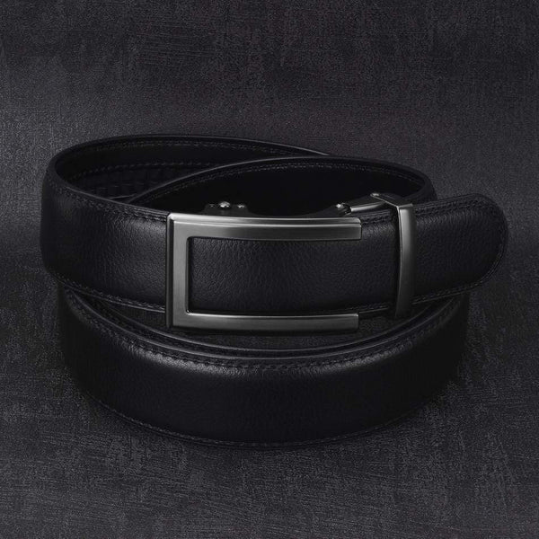 3.5cm Cow Genuine Leather Mens Belt Cowhide Strap For Male Ratchet Automatic Buckle Belts For Men  Brand Designer Belts