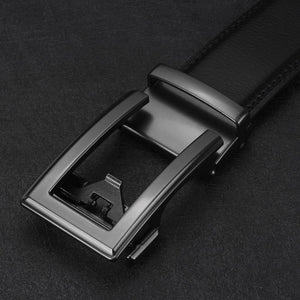 3.5cm Cow Genuine Leather Mens Belt Cowhide Strap For Male Ratchet Automatic Buckle Belts For Men  Brand Designer Belts