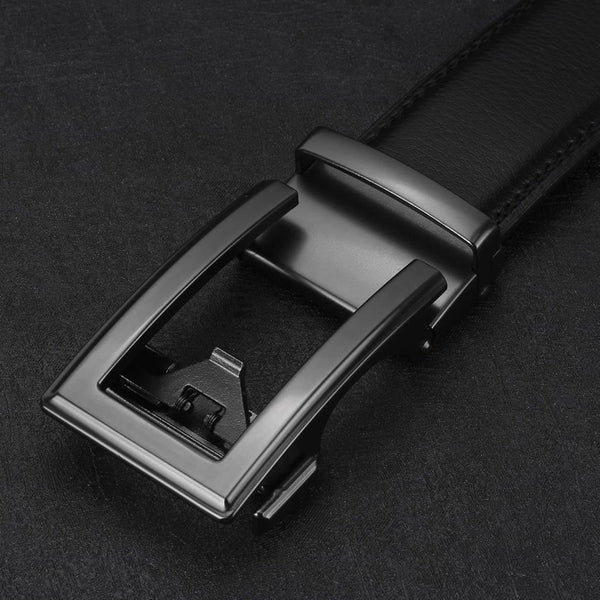 3.5cm Cow Genuine Leather Mens Belt Cowhide Strap For Male Ratchet Automatic Buckle Belts For Men  Brand Designer Belts