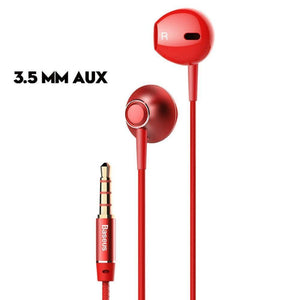 Baseus 6D Stereo In-ear Earphone Headphones Wired Control Bass Sound Earbuds for Xiaomi 3.5mm Type c Earphones