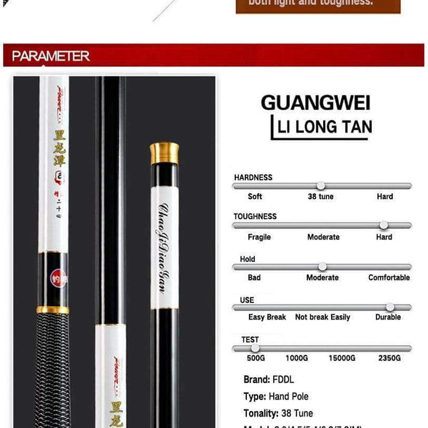 Planet Gates 3.6 m Ultralight SuperHard 3.6/4.5/5.4/6.3/7.2 Meters Stream Hand Pole Carbon Fiber Casting Telescopic Fishing Rods Fish Tackle