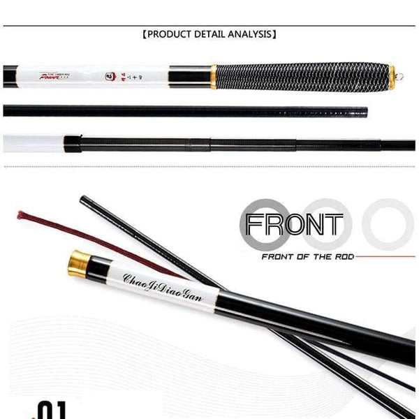 Planet Gates 3.6 m Ultralight SuperHard 3.6/4.5/5.4/6.3/7.2 Meters Stream Hand Pole Carbon Fiber Casting Telescopic Fishing Rods Fish Tackle