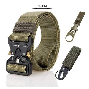 Army Tactical Belt Men's Military Nylon Belt Metal Button Army Style Jeans Belts Wide Outdoor Hunting Waist Strap Homme Ceinture