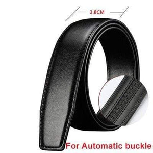 No Buckle Genuine Leather Belt Strap For Automatic Buckle Pin Buckle 2.4cm 2.8cm 3.0cm 3.2cm 3.5cm 3.8cm Width Men Belt Black