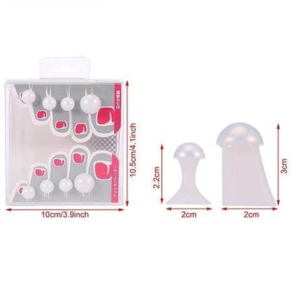 Planet Gates 3 8pcs/set Silicone Toe Separators Pearl Foot Toe Spacers Toes Orthotics Separator Pedicure DIY Nail Art Equipment Foot Care Tools