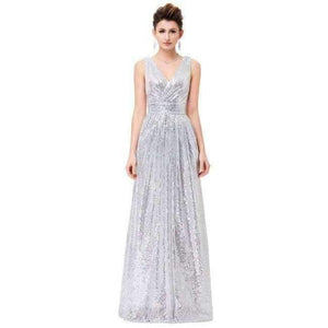 Planet Gates 3 as picture / 2 / China Gold Silver Long Sequin Evening Dress Pink Double V Neck Cheap Evening Gowns Sleeveless Prom Party Formal Dresses 0199