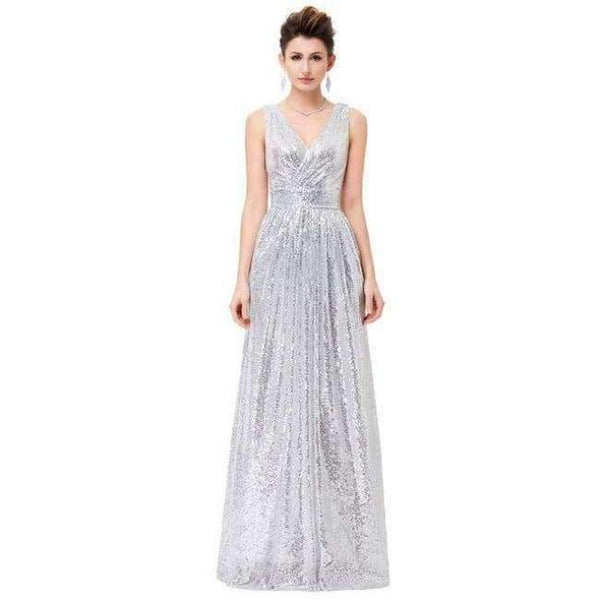 Planet Gates 3 as picture / 2 / China Gold Silver Long Sequin Evening Dress Pink Double V Neck Cheap Evening Gowns Sleeveless Prom Party Formal Dresses 0199