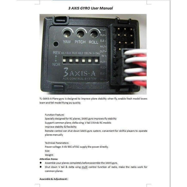 Planet Gates 3 Axis Flight Controller Stabilizer System Gyro Fixed Flying Wing Airplane FPV 1pcs