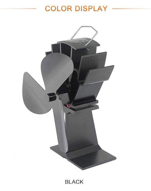 3-Blade Black Thermal Power Furnace Fan Evenly Distributed Heat Wood / Log Burner / Fireplace Harmless Fireplace Fan
