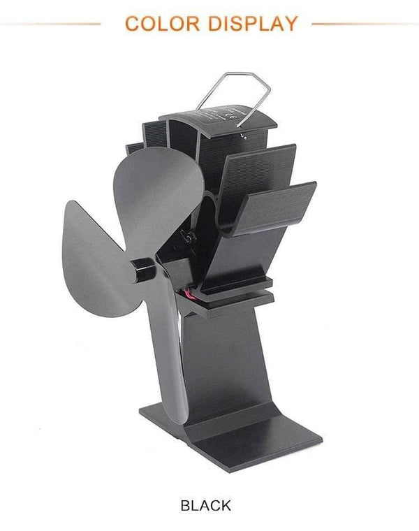 3-Blade Black Thermal Power Furnace Fan Evenly Distributed Heat Wood / Log Burner / Fireplace Harmless Fireplace Fan