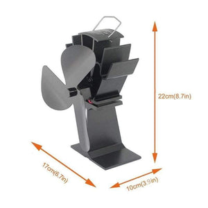 3-Blade Black Thermal Power Furnace Fan Evenly Distributed Heat Wood / Log Burner / Fireplace Harmless Fireplace Fan