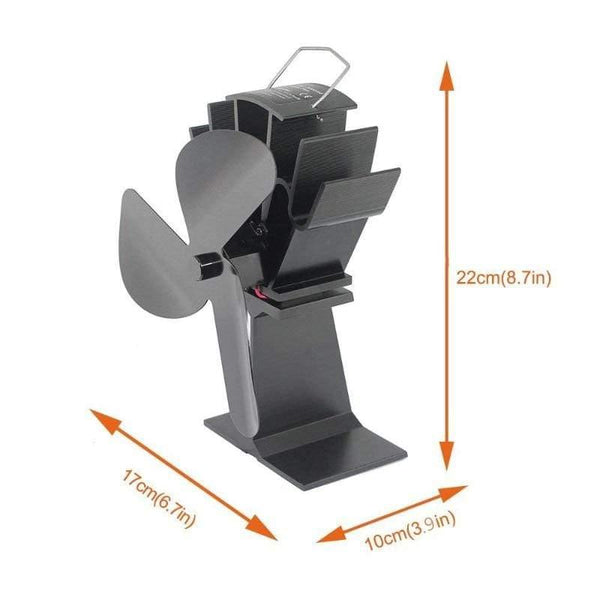 3-Blade Black Thermal Power Furnace Fan Evenly Distributed Heat Wood / Log Burner / Fireplace Harmless Fireplace Fan