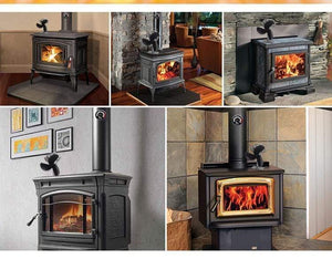 3-Blade Black Thermal Power Furnace Fan Evenly Distributed Heat Wood / Log Burner / Fireplace Harmless Fireplace Fan