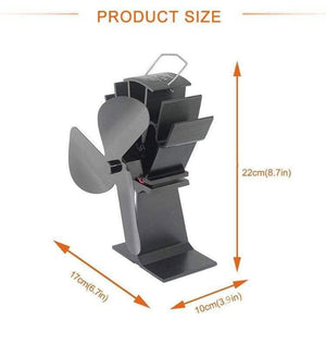 3-Blade Black Thermal Power Furnace Fan Evenly Distributed Heat Wood / Log Burner / Fireplace Harmless Fireplace Fan