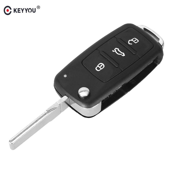 Planet Gates 3 Button For VW VOLKSWAGEN Tiguan Golf Sagitar Polo MK6 Flip Fob Remote Folding Key Shell Uncut Blade