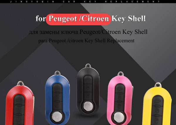 Planet Gates 3 Button Remote Flip Folding Key Fob Shell for Citroen Jumper Nemo Fit Peugeot Boxer Bipper 2008-2015 Replacement Case