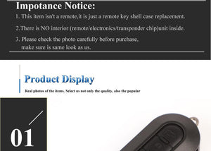 Planet Gates 3 Button Remote Flip Folding Key Fob Shell for Citroen Jumper Nemo Fit Peugeot Boxer Bipper 2008-2015 Replacement Case