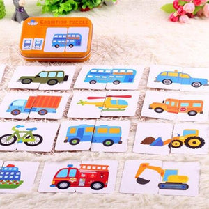 Planet Gates 3 / China Fruit Animal Cognition Card Puzzle Game For Baby Toddler Montessori Matching Game 3D Jigsaw Kids Early Learning Educational Gift