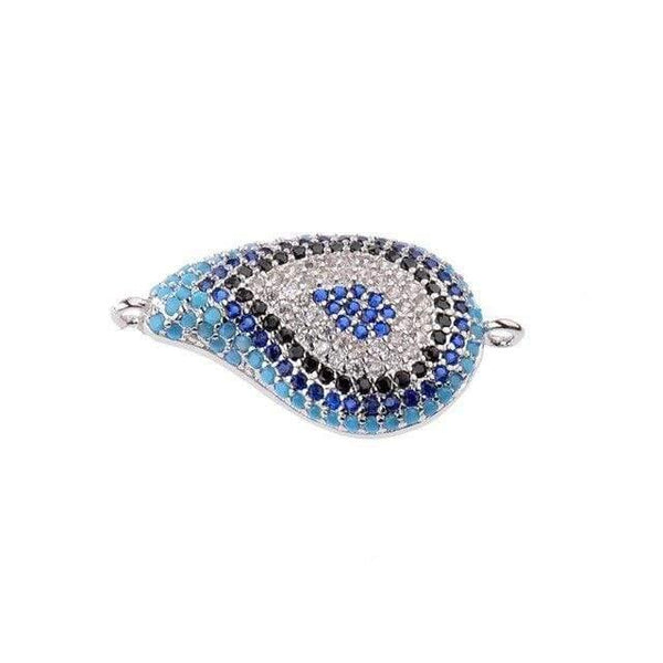 Planet Gates 3 Crystal Evil Eye Spacer Beads Brass Connectors Bracelet Componet Charm Jewelry Making