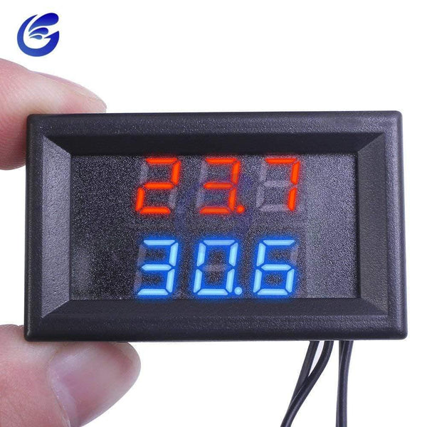 1M Dual LED Display Digital Thermometer Refrigerator Aquarium Auto Car Temperature Sensor Meter Detector Tester Waterpfoof Probe