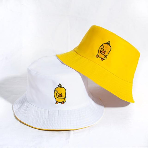 Planet Gates 3 duck Casual Sun Hat Letter Bucket Hat Men Women Bob Hip Hop Caps Summer Panama Foldable Double Sided Dance Hat Casual