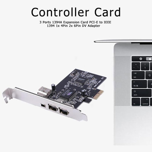 Planet Gates 3 External Ports Card 1394A 2.5GB Expansion Card PCI-E to IEEE 1394 1x 4Pin 2x 6Pin DV Adapter