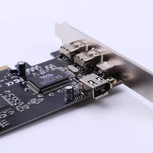 Planet Gates 3 External Ports Card 1394A 2.5GB Expansion Card PCI-E to IEEE 1394 1x 4Pin 2x 6Pin DV Adapter
