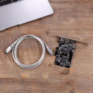 Planet Gates 3 External Ports Card 1394A 2.5GB Expansion Card PCI-E to IEEE 1394 1x 4Pin 2x 6Pin DV Adapter