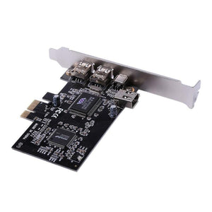 Planet Gates 3 External Ports Card 1394A 2.5GB Expansion Card PCI-E to IEEE 1394 1x 4Pin 2x 6Pin DV Adapter